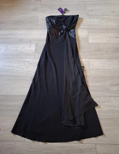 Ben De Lisi Black Strappy Strapless Evening Dress BNWT RRP£130 Front Knot UK10 - Picture 1 of 20