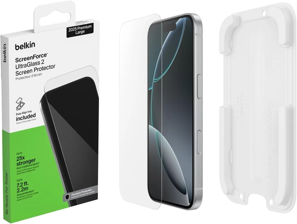 Belkin ScreenForce UltraGlass 2 iPhone 17 Pro Max Screen Protector,...  - Image 1 of 4