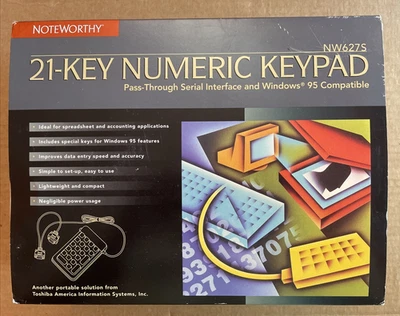 Toshiba Noteworthy 21 Key Numeric Keypad NW627S Vintage 1990's - Image 1 of 4