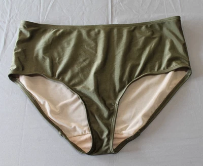 Swim By Cacique Bikini Bottom Bronze Green Metallic Full Coverage 16 - Image 1 of 4