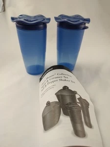 Tupperware Salt & Pepper Shakers Set Open House Collection 4 oz. Each Sapphire - Picture 1 of 3