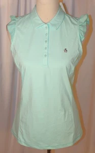 NUEVO Polo de Golf Original Penguin Para Mujer MEDIANO Volantes Sin Mangas VERDE COMO NUEVO - Imagen 1 de 4