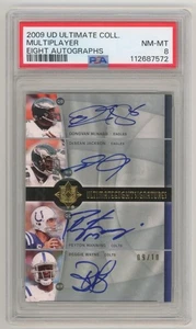 2009 UD Ultimate 8 Auto Peyton Manning Wayne McNabb Jackson Boldin Warner PSA 8 - Picture 1 of 2