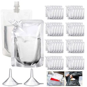 100x Stand Up Plastic Drink Bag Spout Pouch Beverage Liquid Juice Milk Packaging - Picture 1 of 48