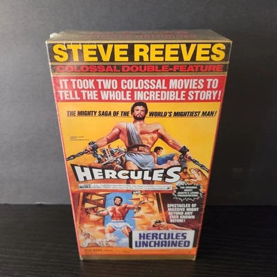 Sealed VHS Hercules & Unchained 2 Tape S.Reeves Collector's Double Feature 1969 - image 1 of 4