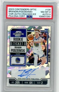 Autografo Panini Contenders Optic Cracked Ice Rookie 2023 106 Brandin Podziemski - Foto 1 di 2
