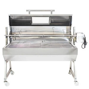 Large 1.5m Stainless 30-120kg Hooded Spit Roaster Rotisserie Charcoal BBQ Grill - Picture 1 of 40