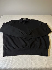 Maglione Per Me Uomo 100% Lana Filato Italiano Nero Uomo XL Classico Preppy Business - Foto 1 di 14