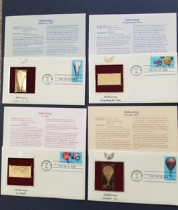 Scott # 2032 - 2035 4er Set Ballooning Golden Replica FDCs mit Infokarten - Bild 1 von 5