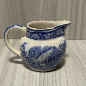Vintage Rural England W.R. Midwinter Ltd. Cream Pitcher Blue/White - Picture 1 of 7