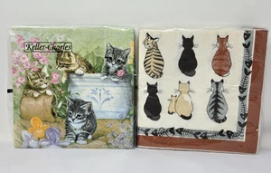 Tovaglioli di carta per gatti e gattini Keller-Charles RUDYS CATS+ 13x13" quadrati 20 per confezione - Foto 1 di 7
