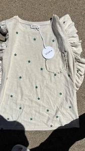 Storia Size S Ivory Sm  T-shirt Top w/stars embroidered *New* NWT Boutique - Picture 1 of 2