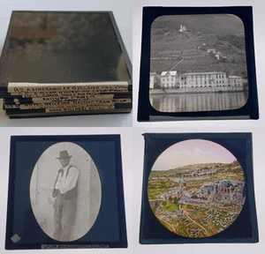 Job Lot 10x Antique Glass Magic Lantern Slides Mixed Themes #2 - Picture 1 of 12