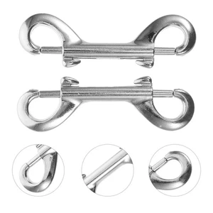 2 Pcs Metal Buckle Double Ended Bolt Snaps Hook Alloy Side Release Dog Collar - Picture 1 of 12