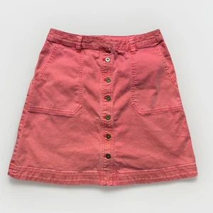 Anthropology Pilcro Pink Corral Skirt A-Line Button Front Pockets Utility Size 4 - Picture 1 of 7