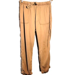 Cynthia Rowley Tencel High Rise Drawstring Jogger Pants Runched Rust Gr. M - Bild 1 von 7
