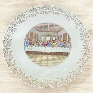 Vintage Lord’s Last Supper 9" Plate Gold Trim - Picture 1 of 3