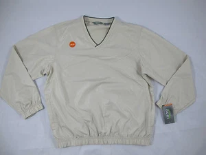 IZOD Solid Light Beige Polyester Golfing Windbreaker sz M 100% Authentic BNWT - Picture 1 of 11