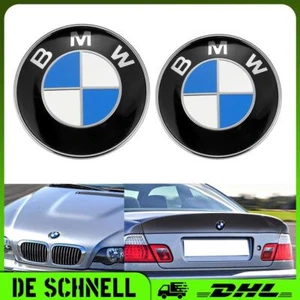 82+74mm Vorne Motorhaube + Heck Kofferraum Emblem Abzeichen Für BMW Blau+Weiss - Bild 1 von 7