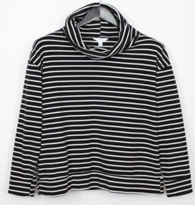 Time & Tru Größe S 4 - 6 Damen schwarz weiß Oberteil Pullover Langarm Rollkragen - Bild 1 von 9