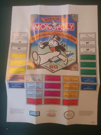 MONOPOLY Parker Brothers NES Nintendo Game Original 1991 Poster Insert PAR-6B-US
