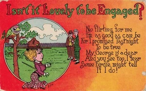 "Isn't It Lovely to Be Engaged?" Humor Vintage PC Posted 1908 Colorado - Bild 1 von 2
