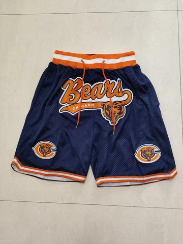 Men's Chicago Bears Football Basketball Pants Pockets stitched Shorts Cover