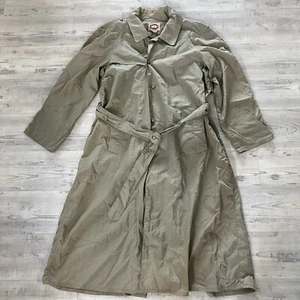 VTG 80s Banana Republic Belted Trench Coat Men’s XL Tan Duster British Hong Kong - Picture 1 of 16