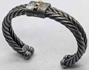 Bracciale Flli Menegatti (tipo bracciale/bracciale) in argento sterling 18 kt e 925, 30,5 gr - Foto 1 di 14