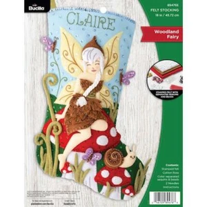 Bucilla 18" Felt Christmas Stocking Kit - Woodland Fairy - Picture 1 of 3