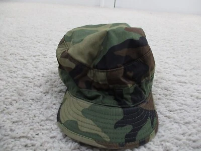Military Hat Cap Mens 7 3/8 Fitted Class 1 Woodland Camouflage Army Ear Flap A2 - Image 1 of 4