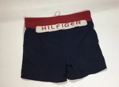 Tommy Hilfiger Swim Trunks Board Shorts Size M Nylon red blue white big spell - Image 1 of 4