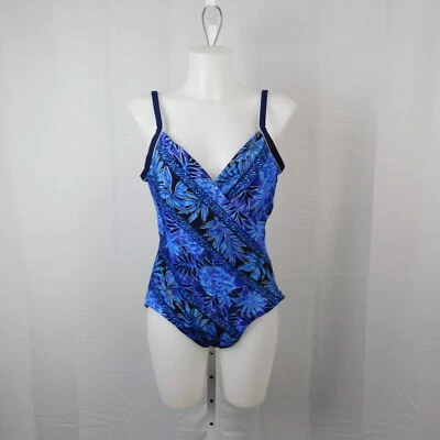 Купальник Concepts Sirena цельный со спагетти-ремешком 14 темно-синий цветочный No3031 - Изображение 1 из 4