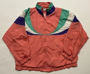 Vintage Commando Nylon Windbreaker Jacke 90’s Retro Farben Damen Größe 22 - Bild 1 von 7