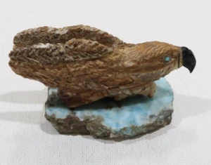 Único artista Zuni Jon Quam picasso águila tallada en una losa larimar fetiche raro - Imagen 1 de 7