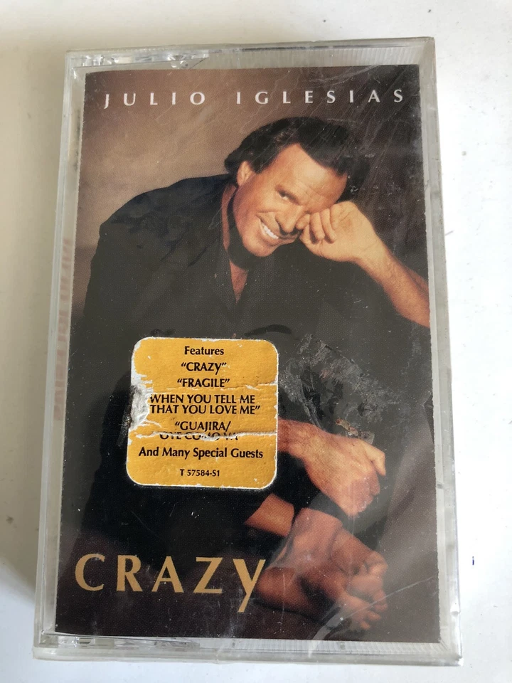  Julio Iglesias Crazy Cassette Tape Vintage Sony Music 1994 New Plastic Sealed - Image 1 of 4
