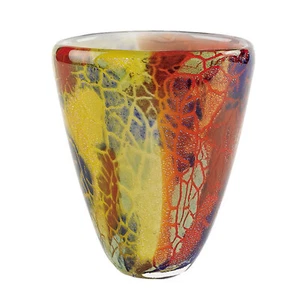 Elegant and Modern Murano Style Art Glass Colorful Vase for Home Decor - 7" - Picture 1 of 1