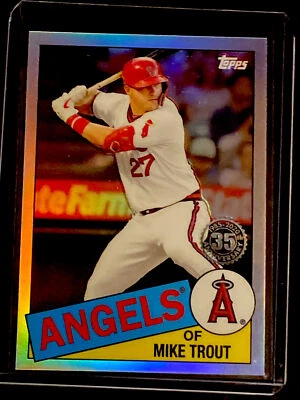 2020 TOPPS CHROME REFRACTOR 35th ANNIVERSARY #85TC-1 MIKE TROUT ANAHEIM ANGELS - Image 1 of 2