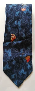 Mens Neck Tie The Disney Store Winnie the Pooh and Friends Paisley Silk Blue 57" - Picture 1 of 7