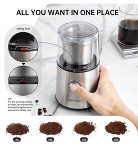 Electric Coffee Grinder Stainless Steel Cup Washable Sharp Knife Blade Spice Nut