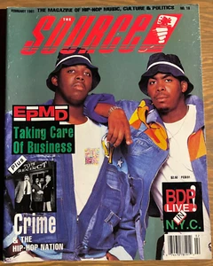 THE SOURCE MAGAZINE FEBRUARY 1991 - EPMD COVER BDP CRIME EARLY ISSUE  - Picture 1 of 2