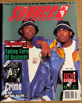 THE SOURCE MAGAZINE FEBRUARY 1991 - EPMD COVER BDP CRIME EARLY ISSUE  - Image 1 of 2