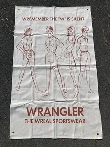 VTG Original Wrangler Mom Jeans Banner Advertising Wreal Sportswear Denim 1960s - Picture 1 of 3