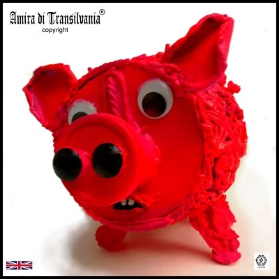 arte montaje pintura contemporánea escultura medios mixtos rosa cerdo tapa irónico 1 Foto 1 de 4