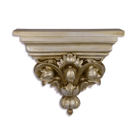 9973790 Silver Wall Console Shelf Resin Antique Style Vintage 15x3 7/8x13in Cover