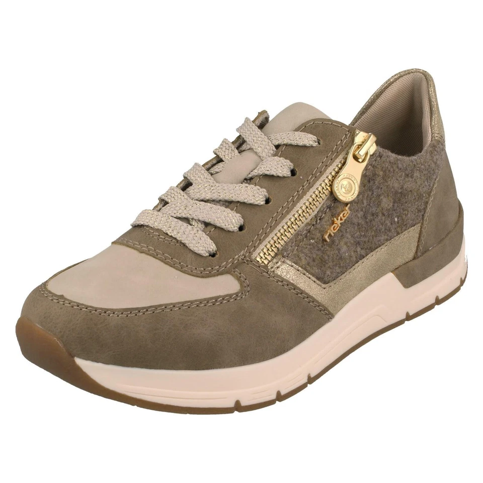 Ladies Rieker 58902 Casual Trainer With Side Zip - Image 1 of 1