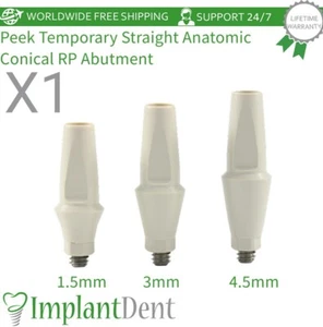 1x Peek Apparecchio dentale protesi dritto anatomico temporaneo conico RP 2,65mm - Foto 1 di 3