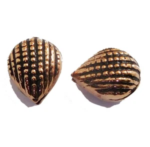 4 Pcs 18X11mm Textured Rounded Bead Antique Copper Jewelry Making - Picture 1 of 1