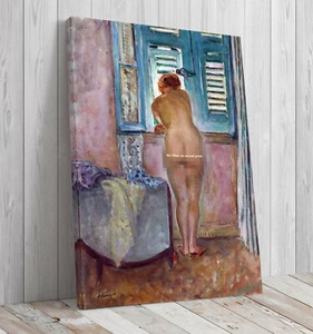 Nude by the Window by Henri Lebasque mounted canvas print - Picture 1 of 8