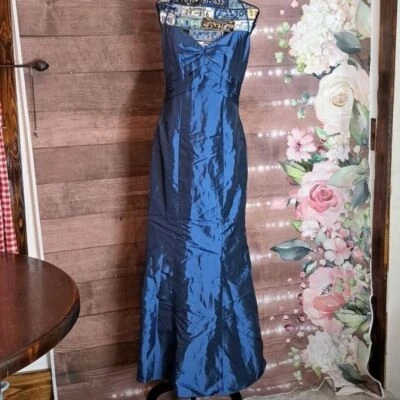 VESTIDO DE DAMA DE HONOR IMPRESIONS AZUL ÍNDIGO talla 10 Foto 1 de 4
